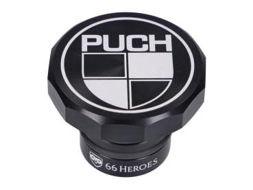 Tankdeckel Aluminium schwarz 30mm mit "PUCH" Logo